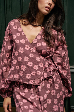 Eesha Wrap Top ~ Pink Cosmos