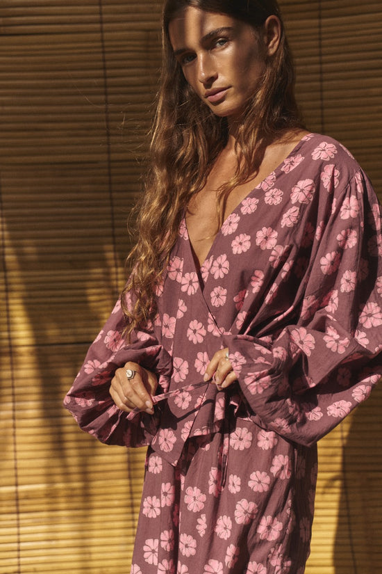 Eesha Wrap Top ~ Pink Cosmos
