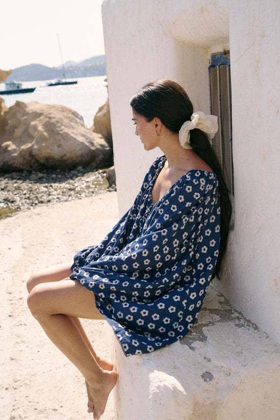 Zahra Mini Dress ~ Indigo