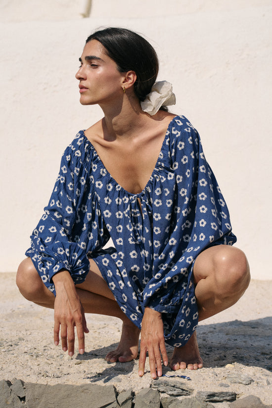 Zahra Mini Dress ~ Indigo