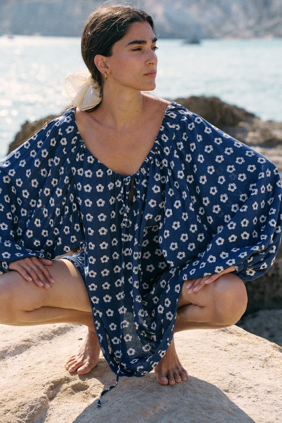 Zahra Mini Dress ~ Indigo