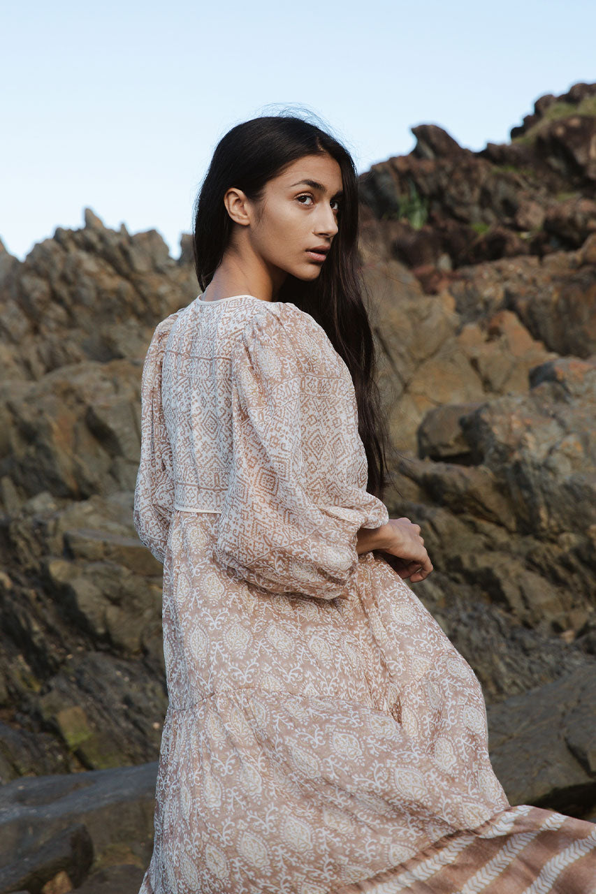 Jasmine Midi Dress - Shell