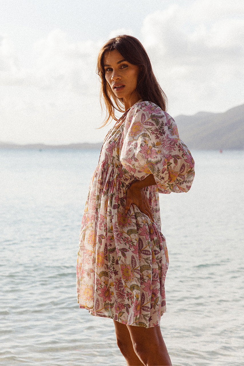 Kyra Mini Dress ~ Fuchsia Bloom