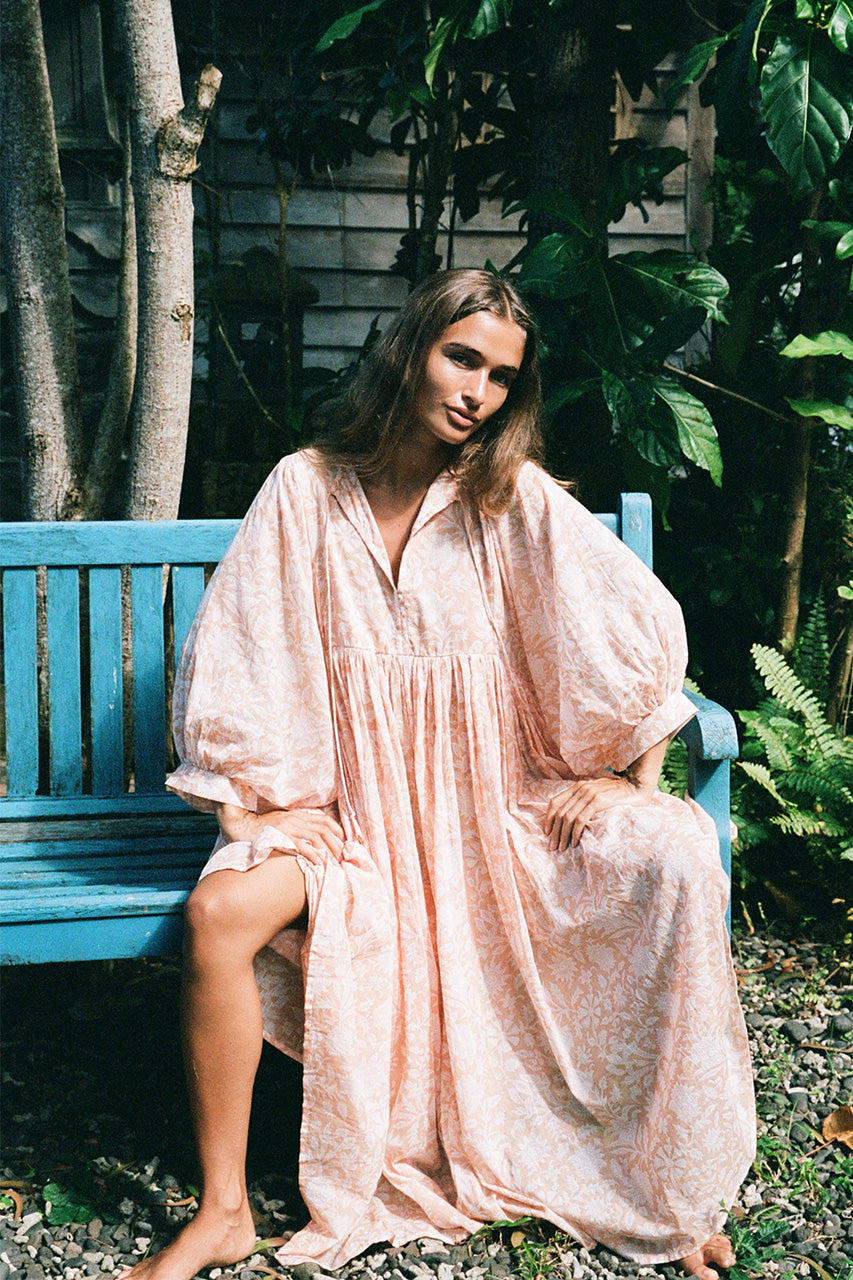 Kyra Midi Dress ~ Apricot Blush