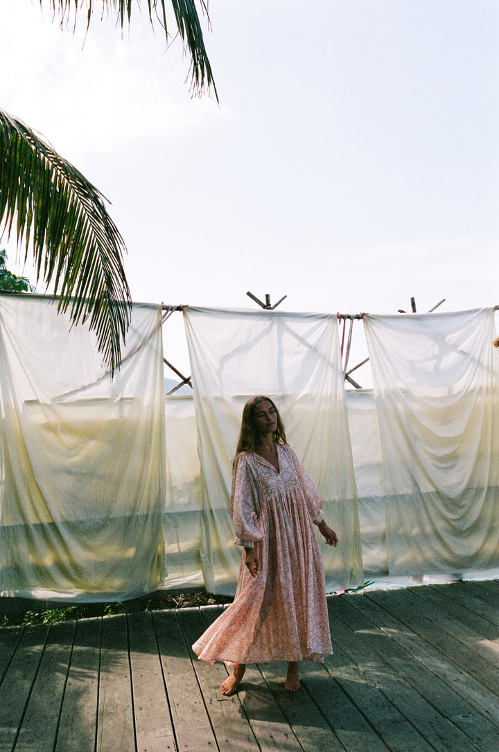 Kyra Midi Dress ~ Apricot Blush