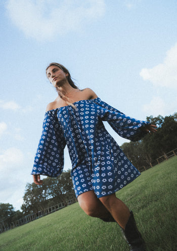 Zahra Mini Dress ~ Indigo