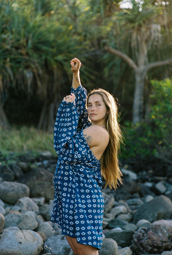 Zahra Mini Dress ~ Indigo