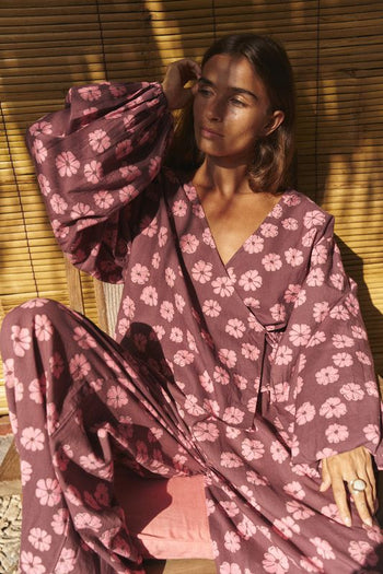Eesha Wrap Top ~ Pink Cosmos